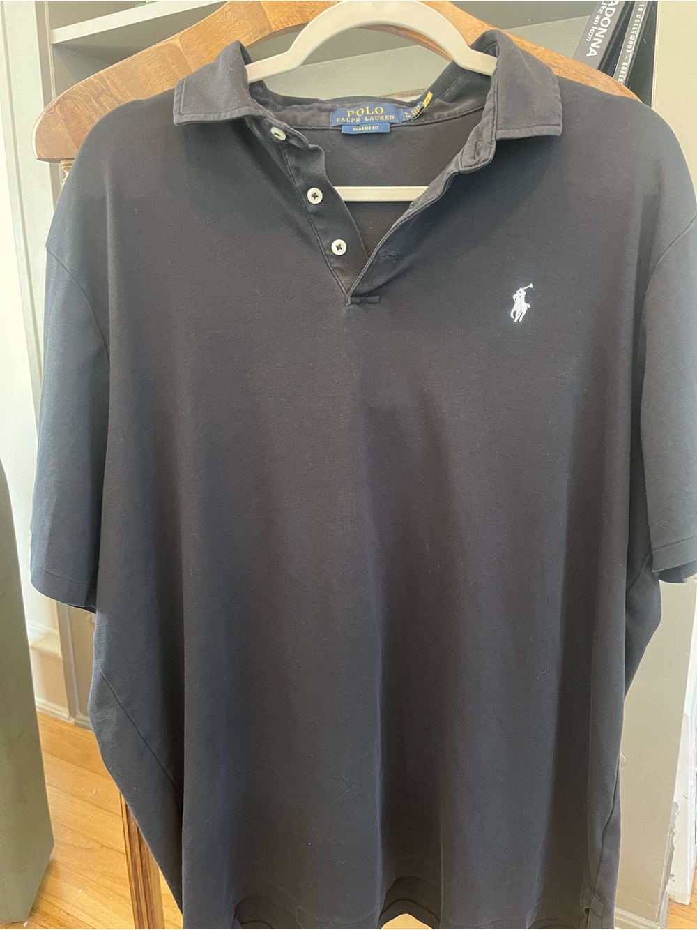 Ralph Lauren Black Polo Shirt with White Pony Logo